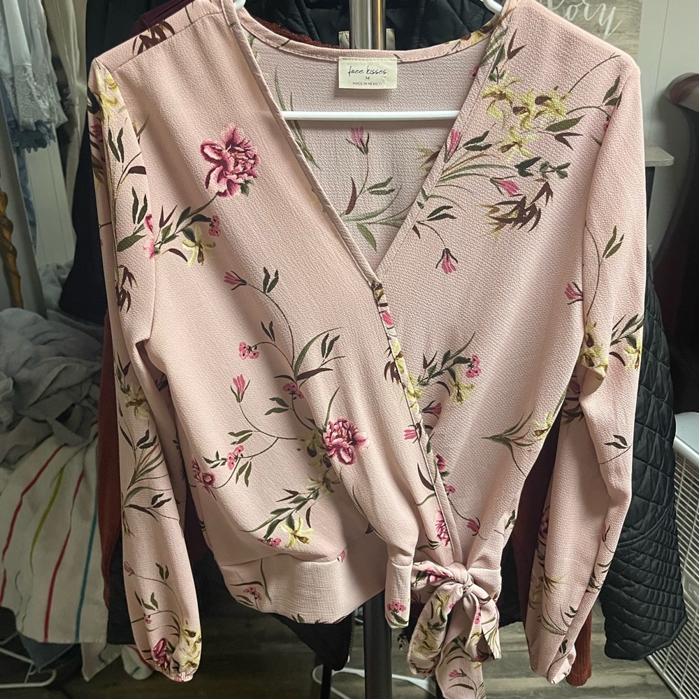 Floral blush blouse